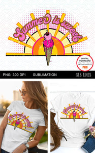 Summer Sublimation Ice Cream Treat - Sweet Summer Time PNG